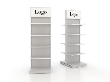 Shop shelves with lightboxes clipart