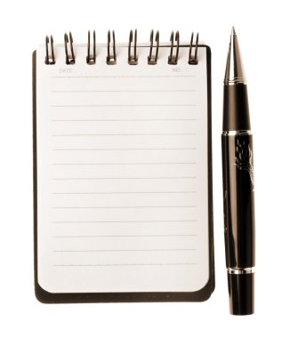 Notebook and pen clipart