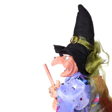Witch with broom clipart