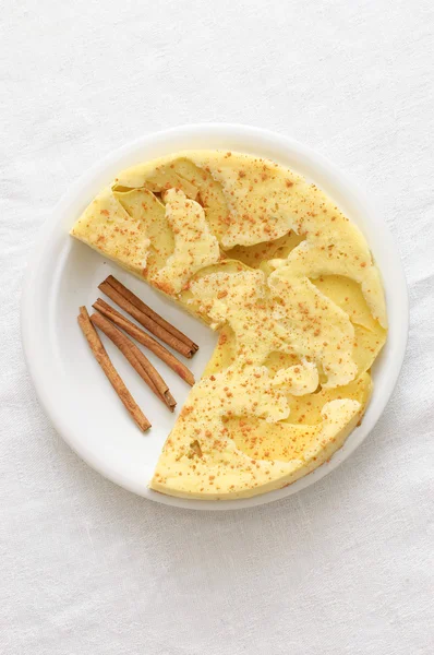 stock image Apple pie on a white plate