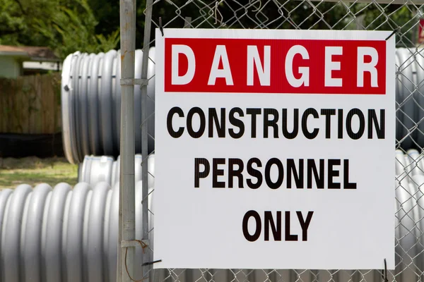 Danger Construction Personnel Only — Stock Photo, Image