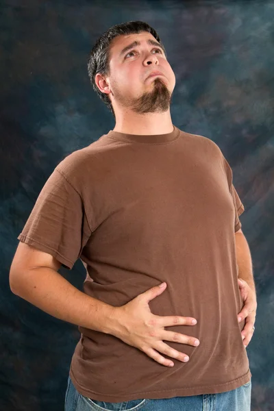Homem com excesso de peso com indegestão — Fotografia de Stock