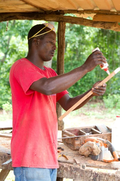 stock image Carpenter Applying Glue