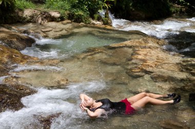 Tourist Relaxing Jamaica clipart