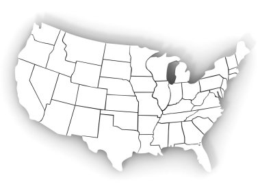 Map of USA clipart