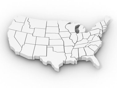 Map of USA clipart