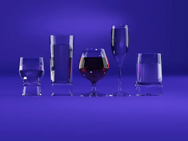 Wiele Puchary szklane — Zdjęcie stockowe
