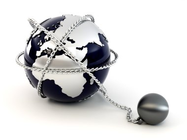 Earth with chain clipart