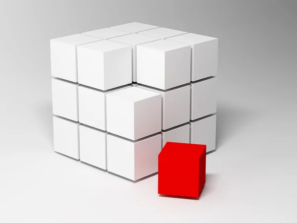 Un cubo costruito da blocchi. Puzzle — Foto Stock