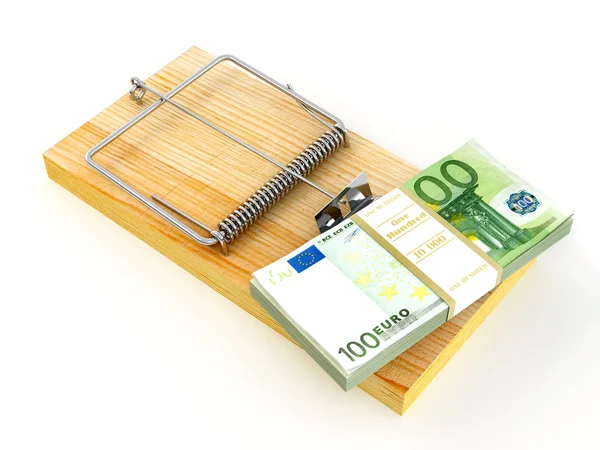 Trampa de ratón con euro — Foto de Stock