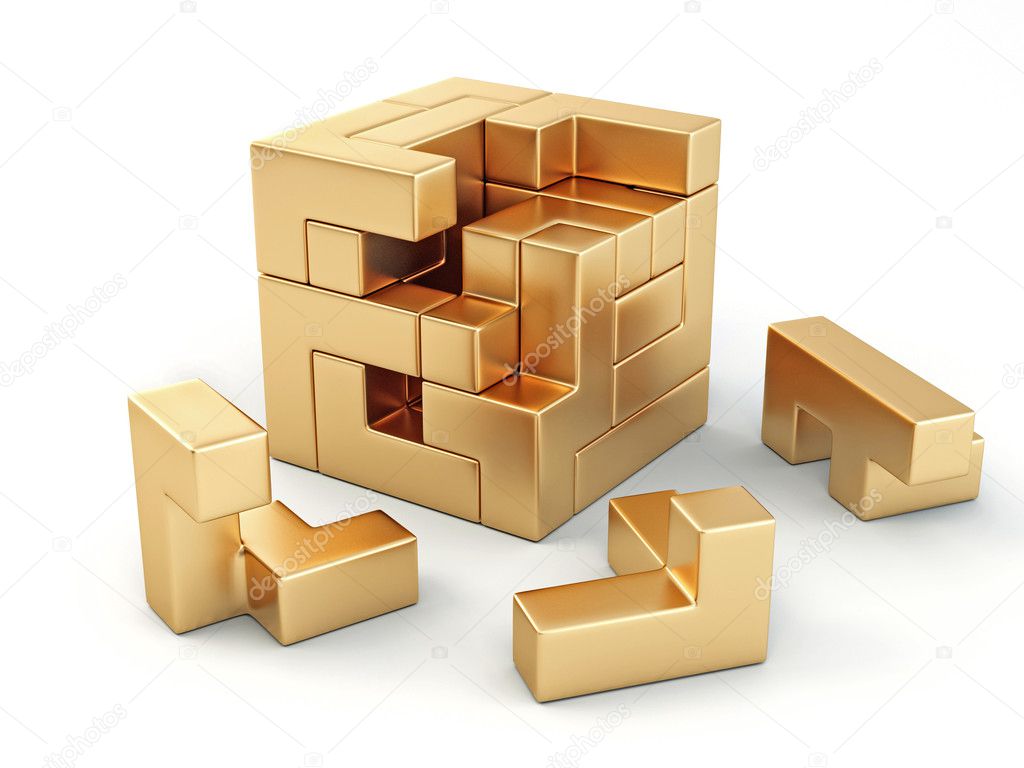 A cube built from blocks. Puzzle
