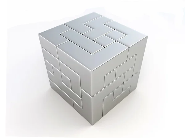 A kocka blokk épült. puzzle — Stock Fotó