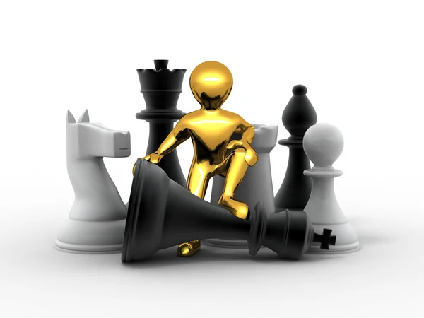 Men with chess — Stock Photo, Image