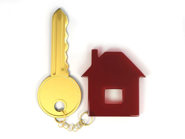 Ключ с домом — стоковое фото