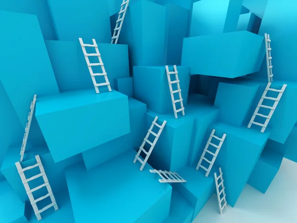 Cubos com escadas — Fotografia de Stock