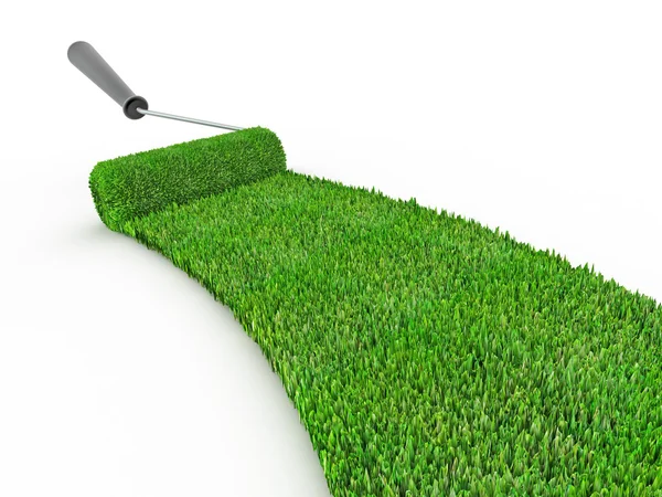 Grass with Rollerbrush — Stock Photo, Image