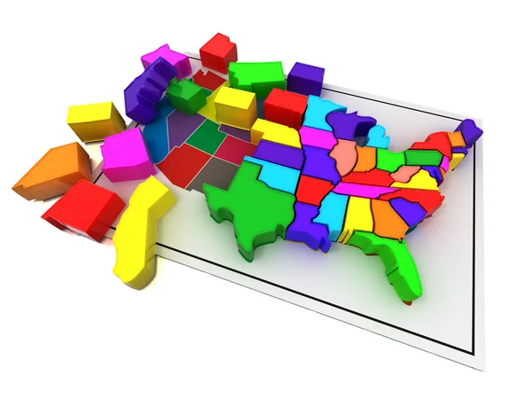 Puzzle build USA. — Stock Photo, Image