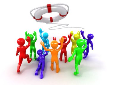 Group of and lifebouy clipart