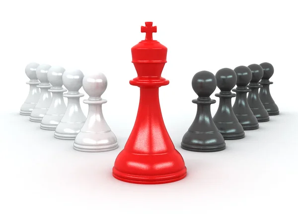 King and pawns. Leadership — Stock Photo, Image