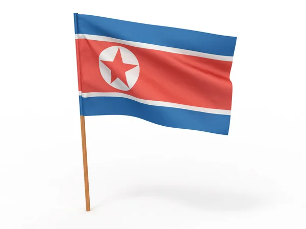北韓国の旗。3 d — ストック写真
