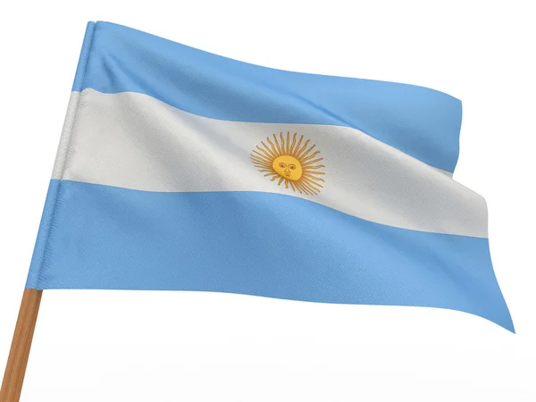 Flaggan fladdrar i vinden. Argentina — Stockfoto