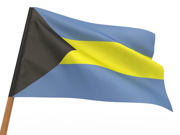 在风中飘扬的旗帜。巴哈马 — 图库照片