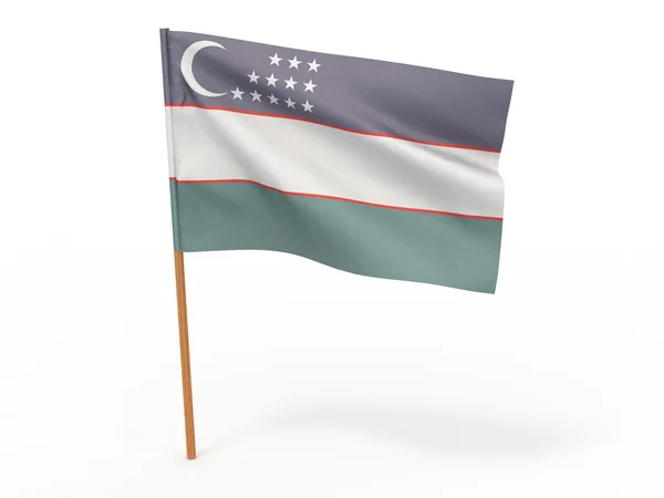 Bandera ondeando en el viento. Uzbekistán — Foto de Stock