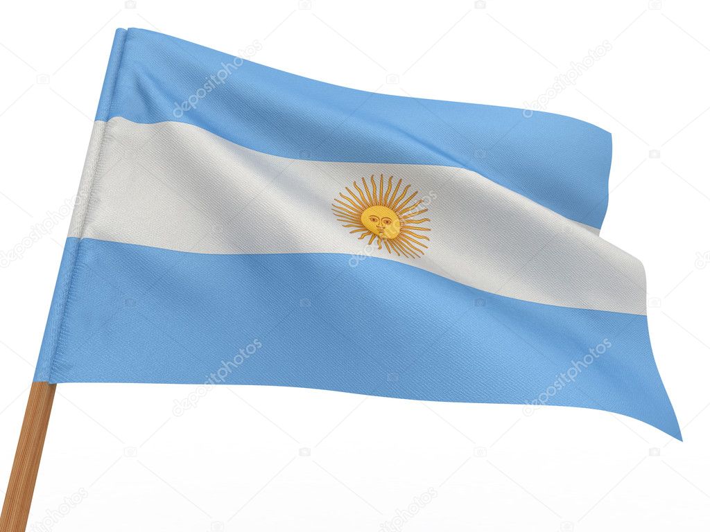 Flag fluttering in the wind. Argentina — Stock Photo © maxxyustas #3854779