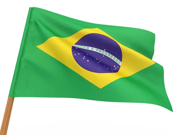 Flaggan fladdrar i vinden. Brasilien — Stockfoto