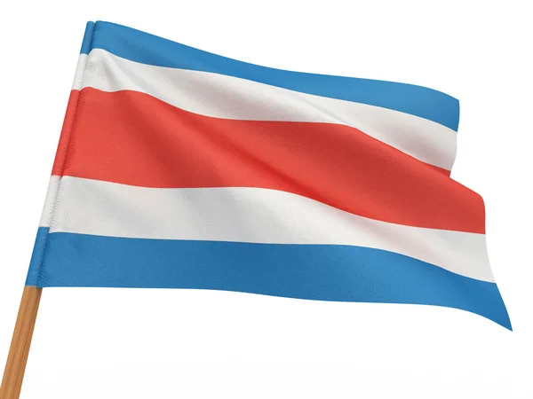 Bandeira a tremer ao vento. Costa Rica — Fotografia de Stock