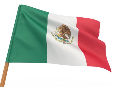 Flag fluttering in the wind. Mexico clipart