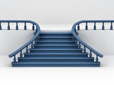 Stairs on white background. 3d clipart