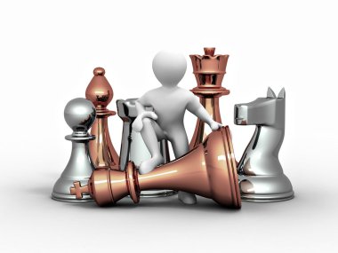Men with chess clipart