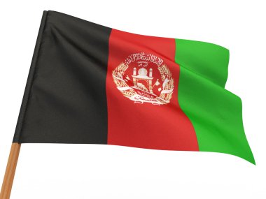 Flag fluttering in the wind. Afghanistan clipart