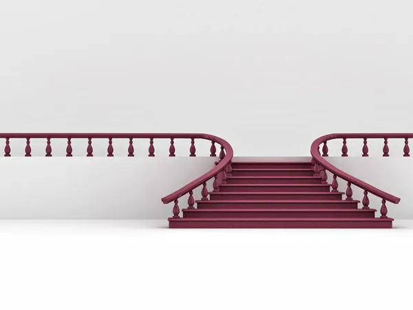 Лестница на белом фоне. 3d — стоковое фото