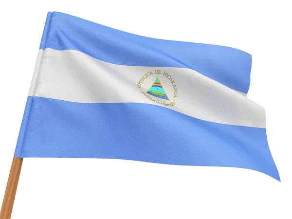 Flagget flagrer i vinden. Nicaragua – stockfoto