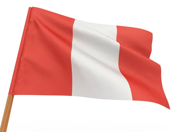 Flaggan fladdrar i vinden. Peru — Stockfoto