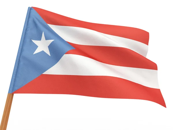 Bandeira a tremer ao vento. Porto Rico — Fotografia de Stock