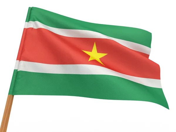 Vlajka vlající ve větru. Surinam — Stock fotografie