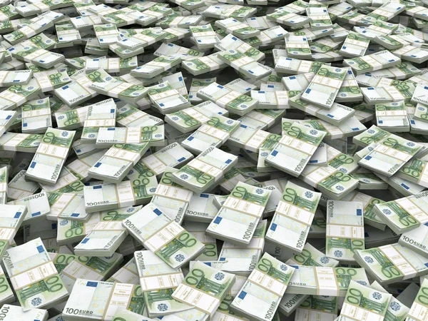 La richesse. Contexte des paquets d'euros — Photo