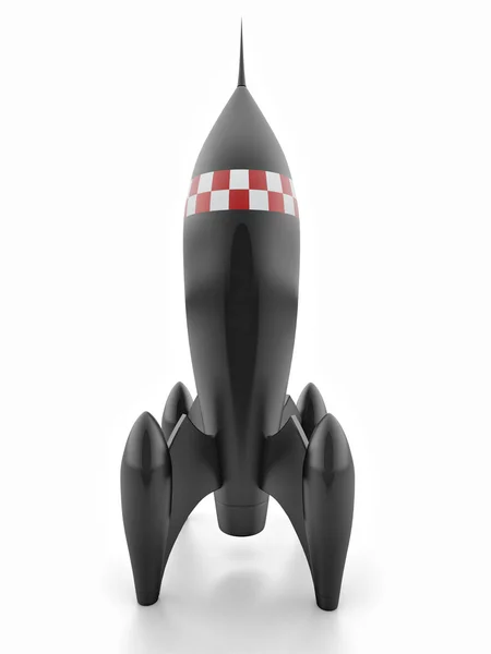 Raketenmodell auf weißem isolierten Hintergrund — Stockfoto