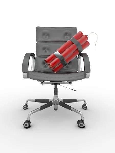 Dismissal of manager. Dynamit on office armchair — Stockfoto