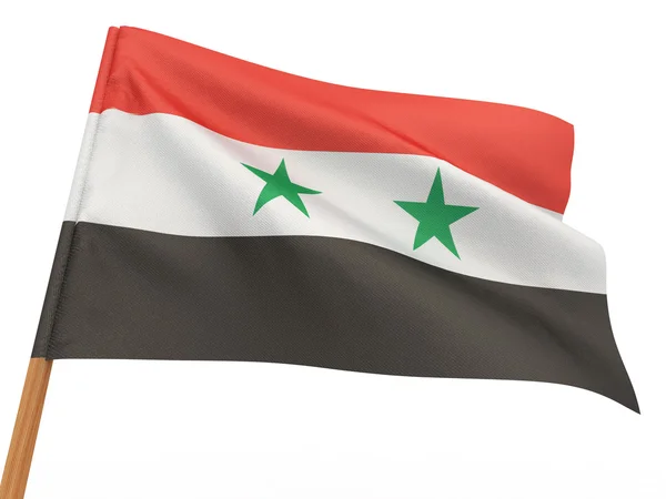 在风中飘扬的旗帜。叙利亚 — 图库照片