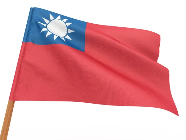 Flaggan fladdrar i vinden. Taiwan — Stockfoto