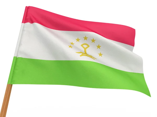 Flaggan fladdrar i vinden. Tadzjikistan — Stockfoto