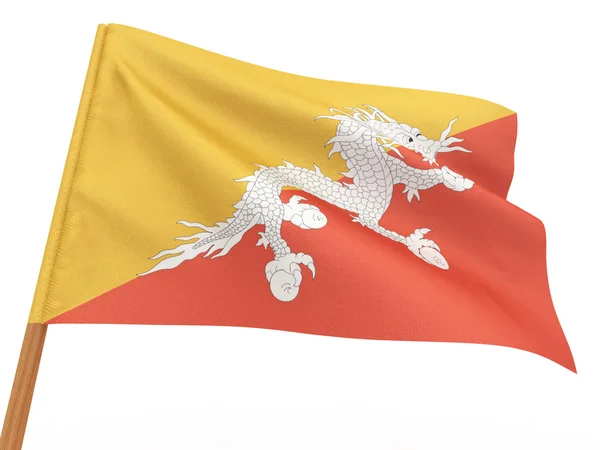 Vlajka vlající ve větru. butan — Stock fotografie