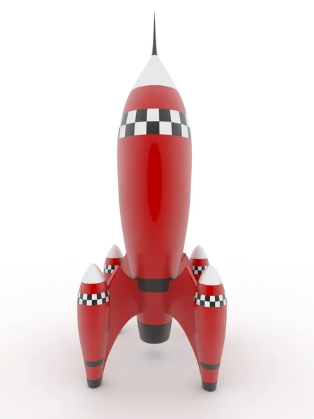 Модель ракети на білому ізольованому фоні — стокове фото