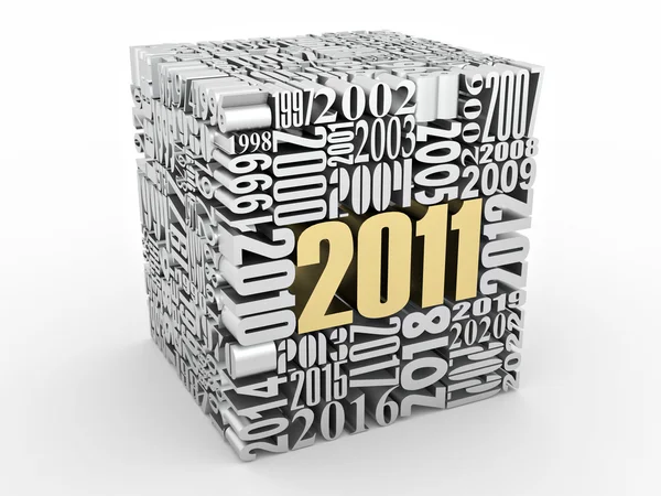 Nytt år 2011. kub består av siffrorna — Stockfoto