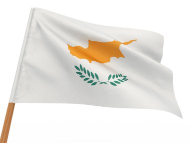 Flag fluttering in the wind. Cyprus clipart