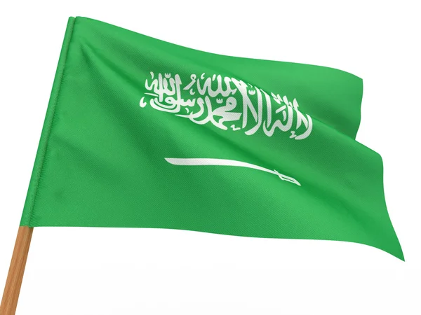 Rüzgarda çırpınan bayrak. Suudi Arabistan — Stok fotoğraf